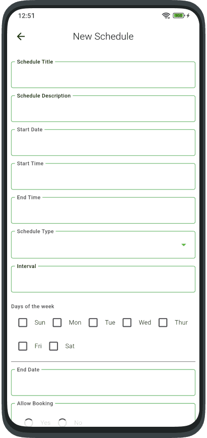 New Schedule Mobile Interface